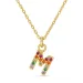 letter m veelkleurig zirkoon ketting in verguld sterlingzilver - My Letter