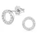 rond witte oorsteker in zilver