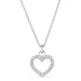 hart zirkoon ketting in zilver