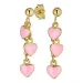 roze hart oorbellen in verguld sterlingzilver