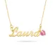 Naamkettingen met hanger in 9 karaat goud met 1 facetgeslepen zirkonen - My Letter