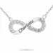 Infinity Naamkettingen met hanger in zilver met  witte zirkoon