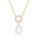 parel ketting in verguld sterlingzilver met hanger in verguld sterlingzilver