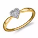 hart diamant goud ring in 14 karaat goud met rhodium 0,08 ct