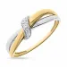 diamant ring in 14 karaat goud-en witgoud 0,03 ct