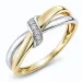 lab grown diamant ring in 9 karaat goud-en witgoud 0,03 ct