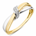 lab grown diamant ring in 9 karaat goud-en witgoud 0,03 ct
