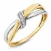 lab grown diamant ring in 9 karaat goud-en witgoud 0,03 ct