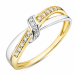 lab grown diamant ring in 9 karaat goud-en witgoud 0,10 ct
