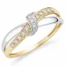 lab grown diamant ring in 9 karaat goud-en witgoud 0,10 ct