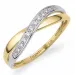 abstract diamant gouden ring in 14 karaat goud-en witgoud 0,08 ct