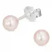 5-5,5 mm rond roze parel oorstekers in zilver