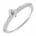 Smal witte zirkoon ring in zilver