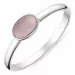Ovale roze ring in zilver