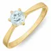 Blauwe topaas solitaire ring in 8 karaat goud