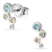 multikleurige zirkoon oorsteker in zilver - Bubbly Twist