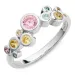 veelkleurig zirkoon ring in zilver - Bubbly Twist