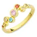 veelkleurig zirkoon ring in verguld sterlingzilver - Bubbly Twist