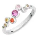 veelkleurig zirkoon ring in zilver - Bubbly Twist