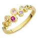 veelkleurig zirkoon ring in verguld sterlingzilver - Bubbly Twist