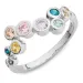 veelkleurig zirkoon ring in zilver - Bubbly Twist