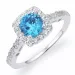 Elegant blauwe zirkoon ring in zilver