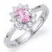 Ovale roze zirkoon ring in zilver