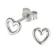 hart oorsteker in zilver