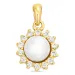 bloem parel hanger in verguld sterlingzilver