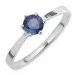 blauwe saffier solitaire ring in zilver