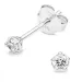 3 mm zirkoon solitaire oorbel in zilver