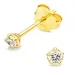 3 mm zirkoon solitaire oorbel in verguld zilver