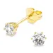 4 mm zirkoon solitaire oorbel in verguld zilver