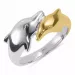 dolfijn ring in zilver en 8 karaat goud