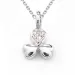 klavertje drie zirkoon ketting in zilver met hanger in zilver