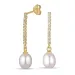 7,5-8 mm parel oorbellen in verguld sterlingzilver