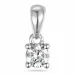 diamant solitaire hanger in 14 caraat witgoud 0,20 ct