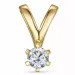 diamant solitaire hanger in 14 caraat goud 0,20 ct