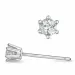 2 x 0,10 ct solitaire oorbel in 14 karaat witgoud met diamant 