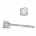 2 x 0,10 ct solitaire oorbel in 14 karaat witgoud met diamant 