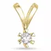 diamant solitaire hanger in 14 caraat goud 0,20 ct