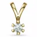 diamant solitaire hanger in 14 caraat goud 0,30 ct