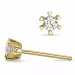 2 x 0,10 ct solitaire oorbel in 14 karaat goud met diamant 