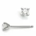 2 x 0,10 ct solitaire oorbel in 14 karaat witgoud met diamant 