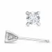 2 x 0,20 ct solitaire oorbel in 14 karaat witgoud met diamant 