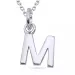 letter m ketting in zilver met hanger in zilver - My Letter