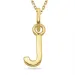 letter j ketting in verguld sterlingzilver met hanger in verguld sterlingzilver