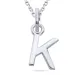 letter k ketting in zilver met hanger in zilver