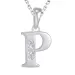 letter p zirkoon ketting in zilver met hanger in zilver