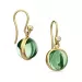Julie Sandlau PRIME groene oorbellen in zilver met 22 karaats verguldsel  groen kristal witte zirkoon